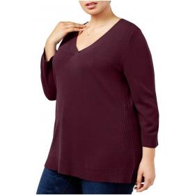 Karen Scott Women's Plus V-Neck Sweater Luxsoft Warm