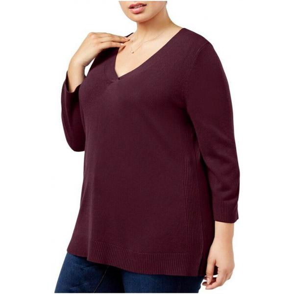 Karen Scott Women's Plus V-Neck Sweater Luxsoft Warm