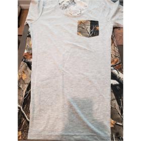 Women's Camo Tee Shirt Medium heather gray and camo
