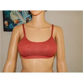 Auden Lightly Lined Bralette Ribbed Small Orange Berry