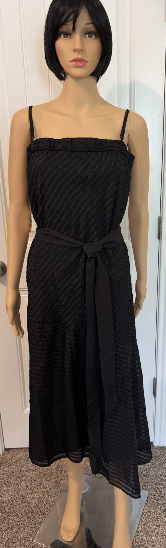 RACHEL ROY Womens Black Sleeveless Square Neck Maxi Sheath Party Dress Size: XL